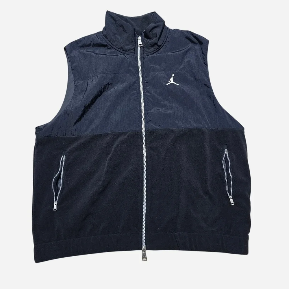 Nike Air Jordan Essentials Winter Fleece Vest Zip Black Men’s Sz L